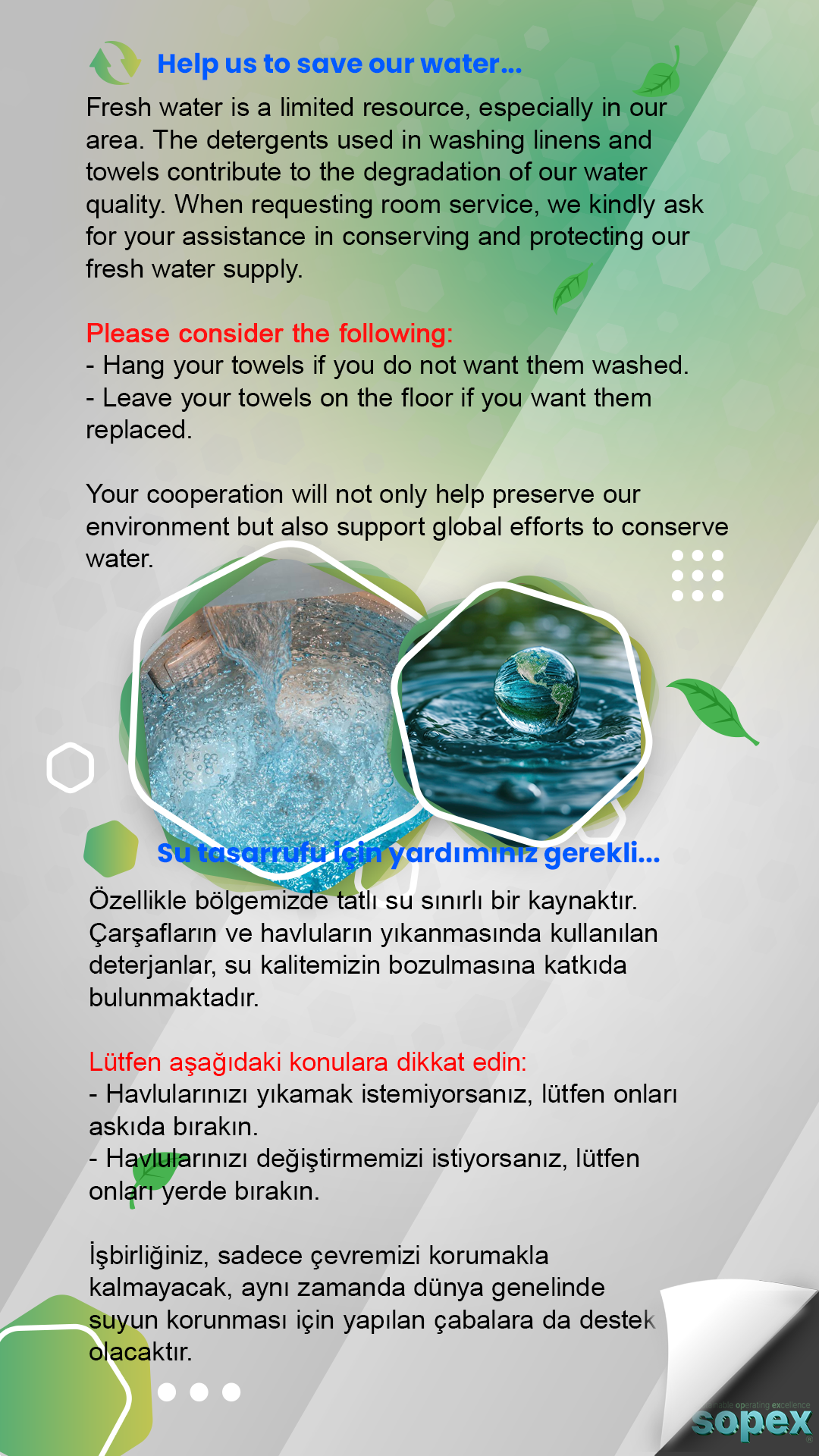 Su tasarrufu talimatları